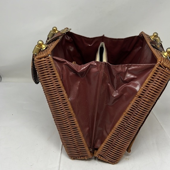 Vintage 1960s Equestrian Novelty Wicker and Leather Structured Handbag - Picture 16 of 16